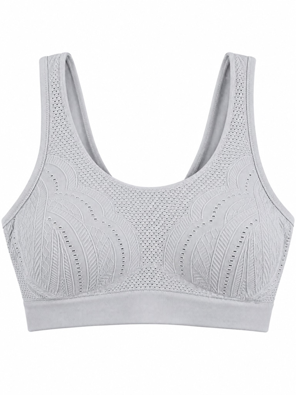 New - Athleta Restore Lace Bra A-C Cup Gray Seamless Sports Bra | Size Medium